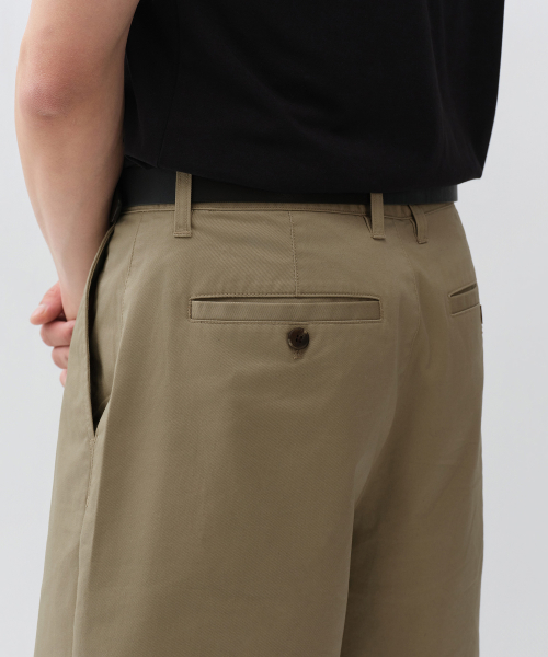 [Cooltandard] Wide Chino Shorts [Beige] thumbnail 6