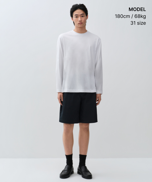 [Cooltandard] Wide Chino Shorts [Navy] thumbnail 4