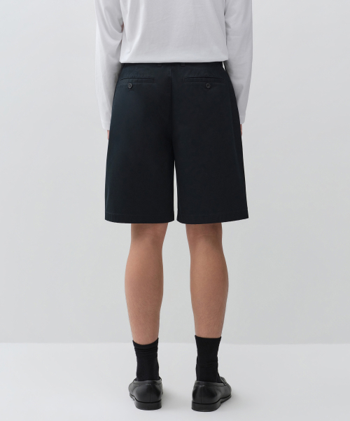 [Cooltandard] Wide Chino Shorts [Navy] thumbnail 5