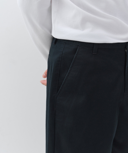 [Cooltandard] Wide Chino Shorts [Navy] thumbnail 7