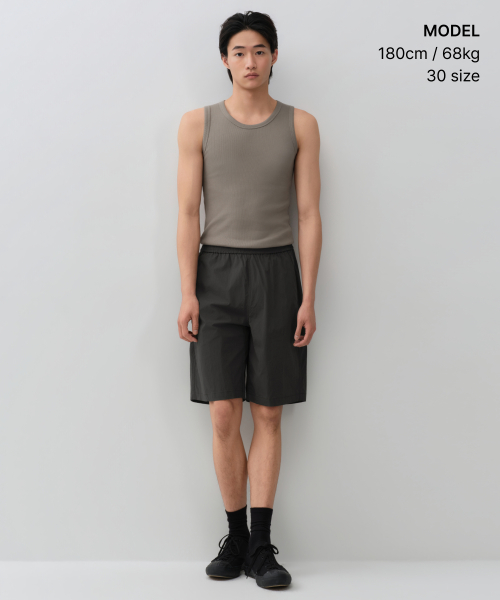 [COOLTANDARD] NYLON STRETCH BANDING SHORTS [GUNMETAL]
