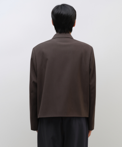 Минималистичный оверсайз жакет Woolish (Brown)