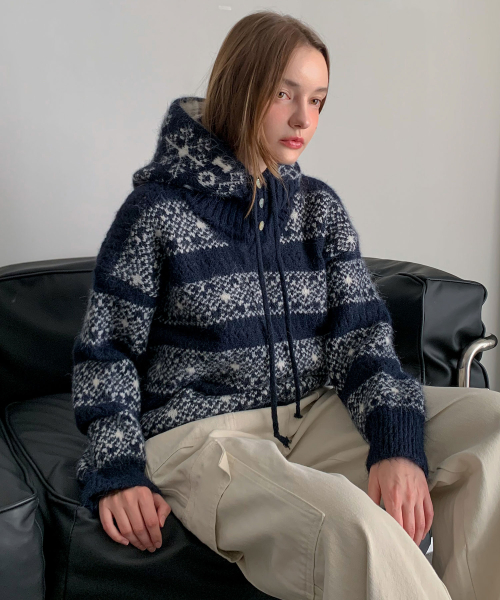 [SET] Snow V-neck Knit+Balaclava (2colors)
