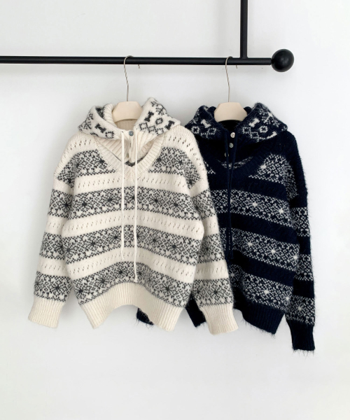 [SET] Snow V-neck Knit+Balaclava (2colors)