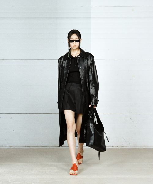 CELETTE CRINKLE LEATHER SINGLE COAT