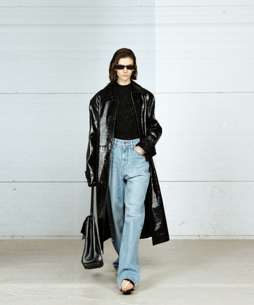 RON CRACK EFFECT LEATHER MAC COAT