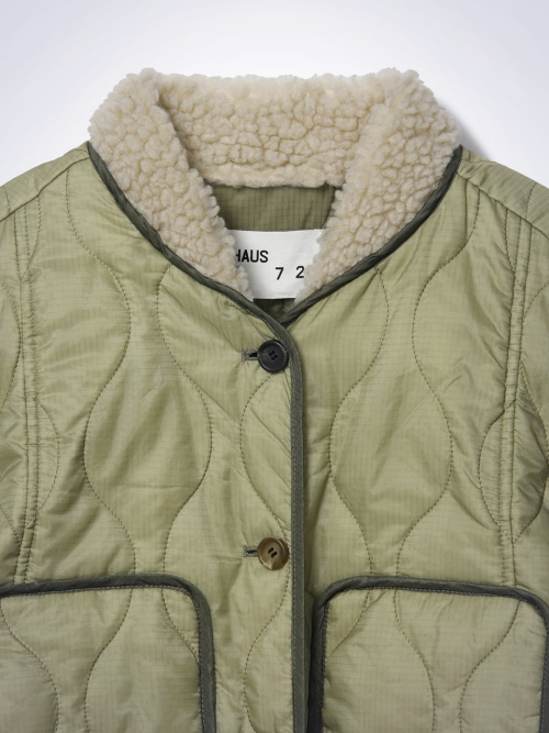 POCKET QUILTING JACKET LIGHT KHAKI