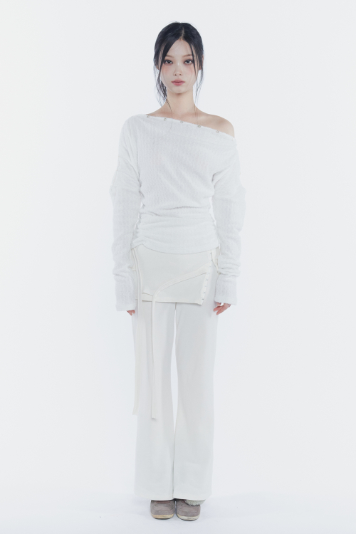 JENNIE BUTTONED TOP ivory