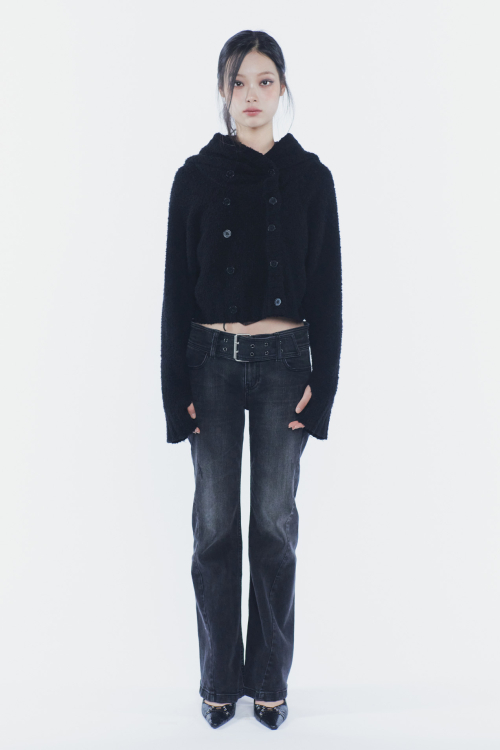 ANNE HOODIE CARDIGAN black