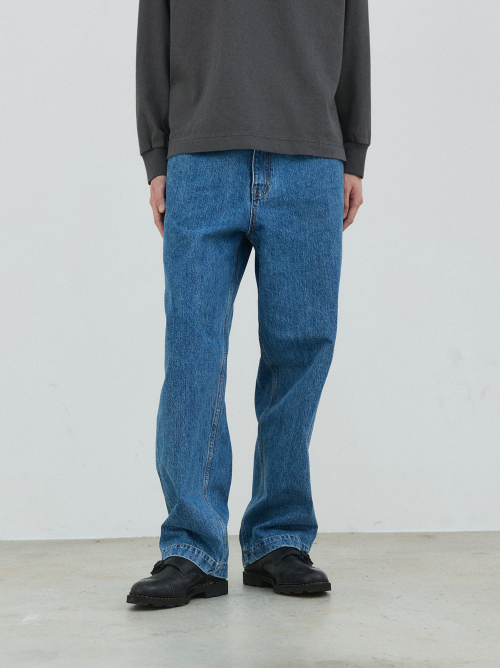 Wide Fit Washed Denim - Light Blue