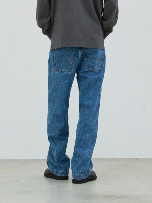 Wide Fit Washed Denim - Light Blue