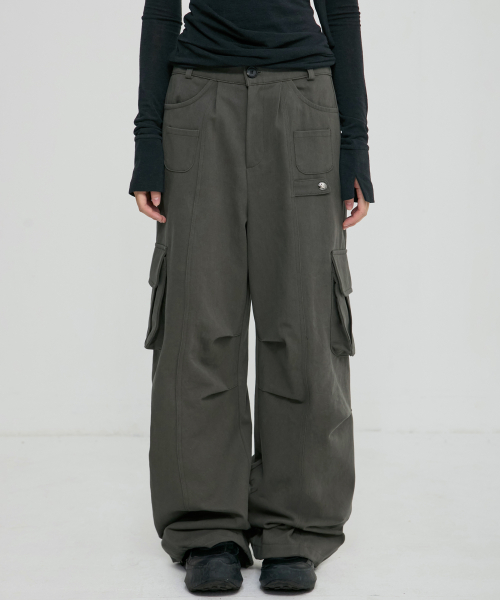 Wide Cargo Pants (FL-262_Grayish Khaki)