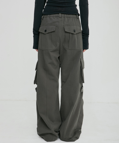 Wide Cargo Pants (FL-262_Grayish Khaki)