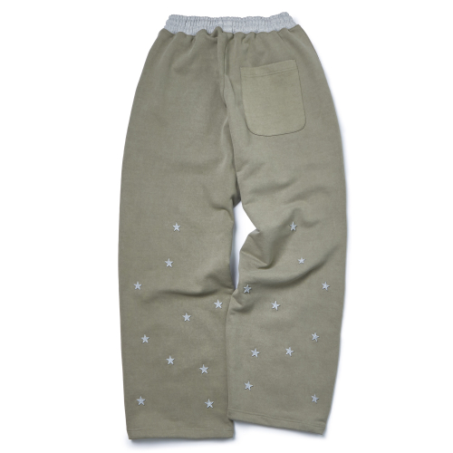 Star Applique Sweatpants (KHAKI)