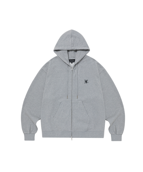 (флис)Signature hood zip-up (2colors)