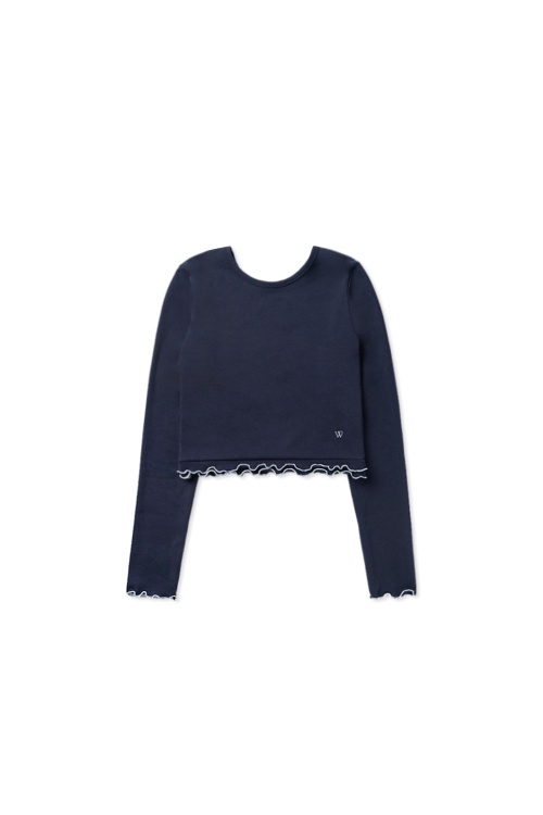 Кроп-топ с оборками_Navy