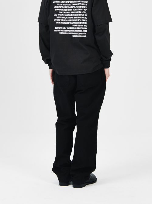 GARMENT DYED PANTS - BLACK