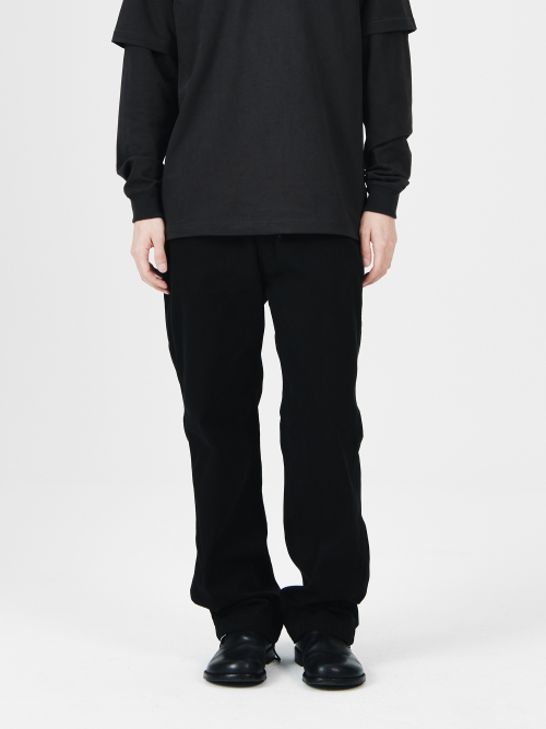 GARMENT DYED PANTS - BLACK