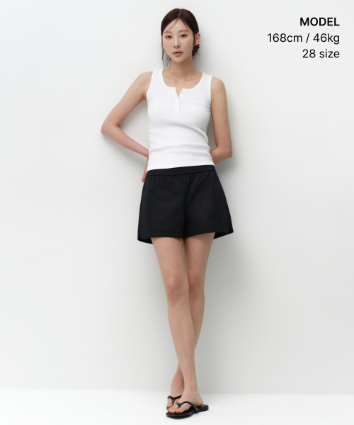 Женские хлопковые шорты на резинке (Black)