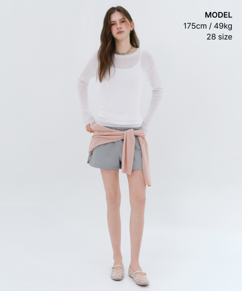 Женские хлопковые шорты на резинке [Light Grey]