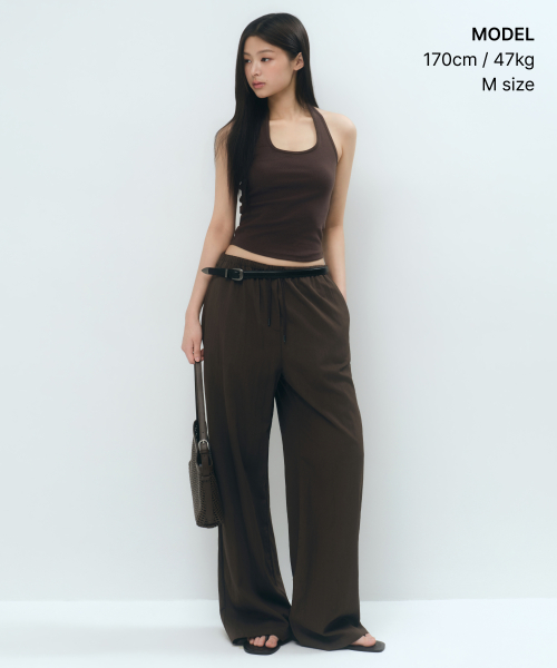 Womens RN Wide бандажные брюки [Dark Brown]