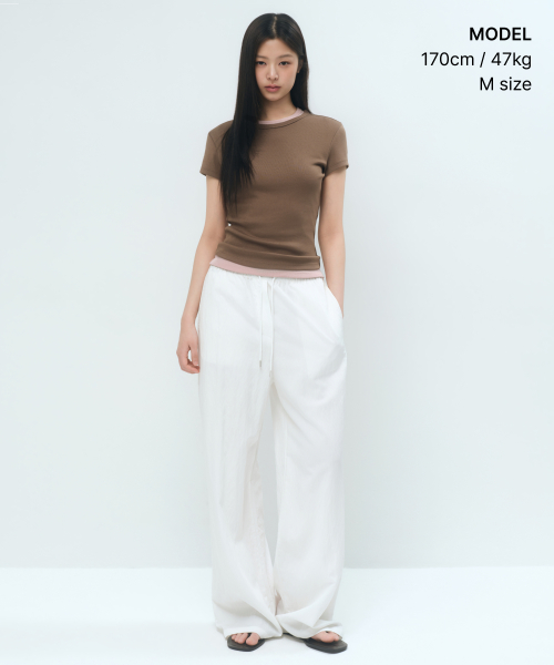 Женские широкие брюки RN на резинке [White]