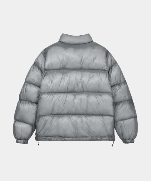 Серый пуховик кросс-кроя Dshell Gray
