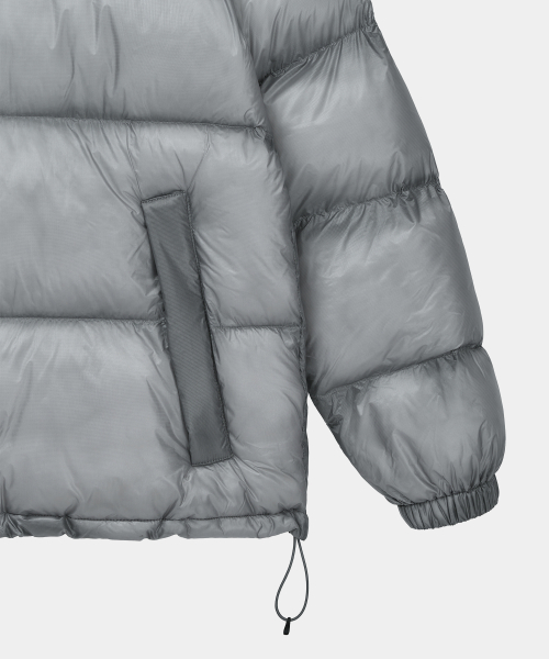 Серый пуховик кросс-кроя Dshell Gray