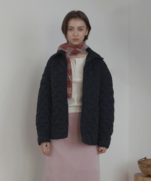 snowflake padded shirt_black