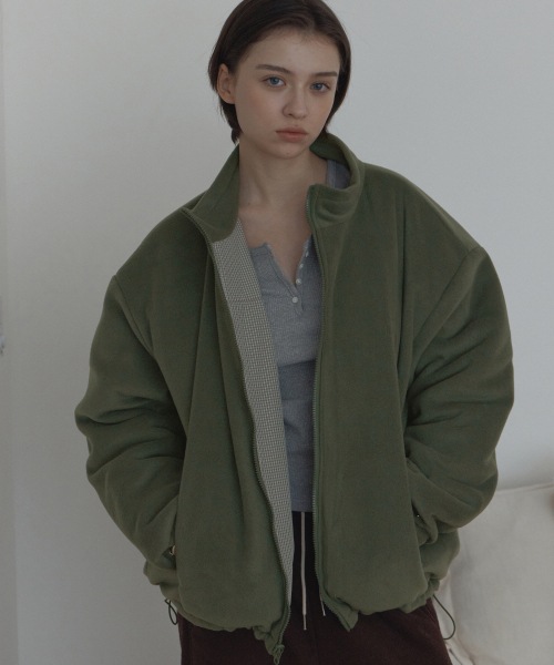 reversible zip up jacket_light khaki