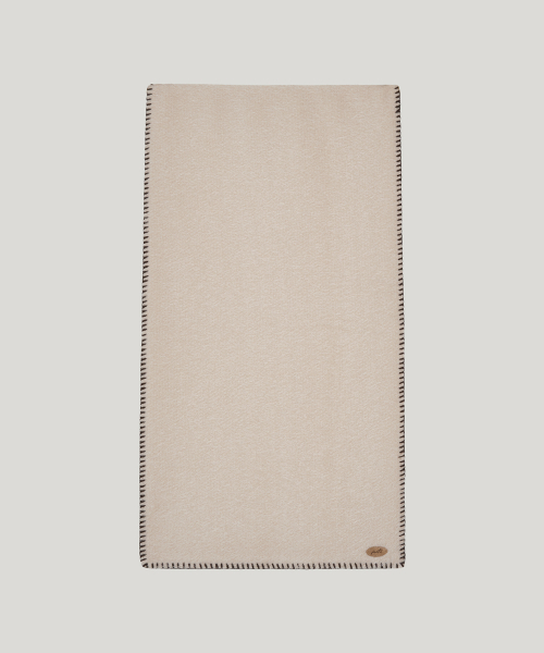 soft jacket button hole stitch muffler set_cream