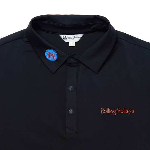 Roll Roll W Focus Collar T-Shirt Black