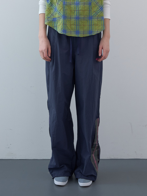 Checked Block Track Pants (Navy)