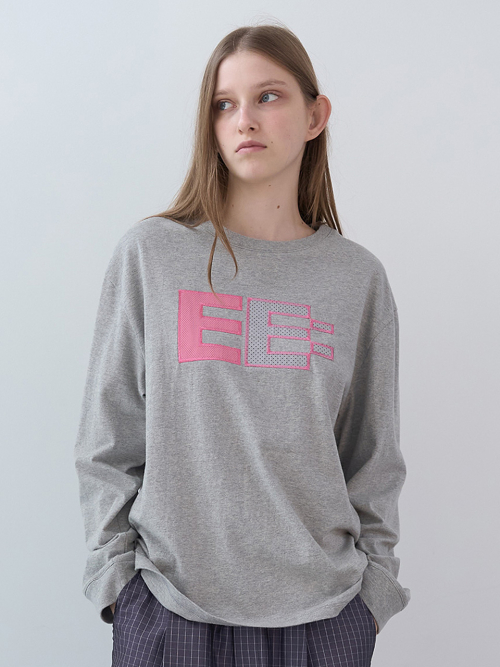 Свободный лонгслив Pixel Logo LST (Grey)