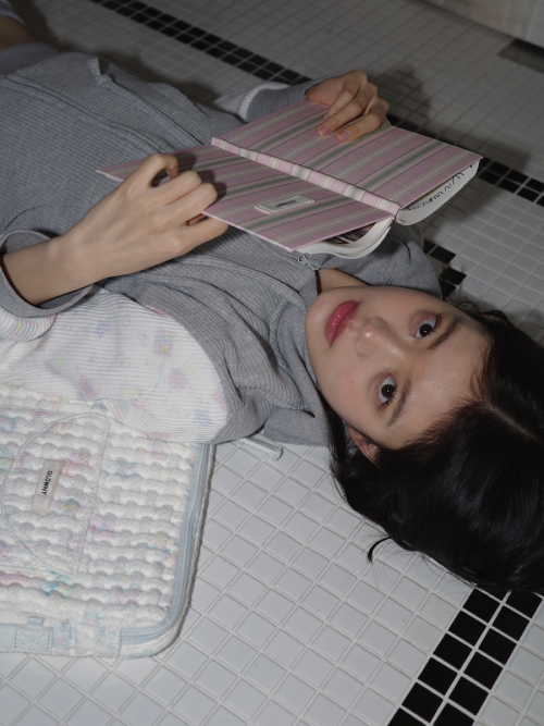 CONTRAST DREAMY WAFFLE HOODIE (GRAY)