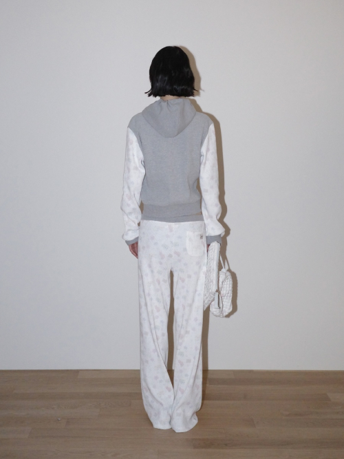CONTRAST DREAMY WAFFLE HOODIE (GRAY)