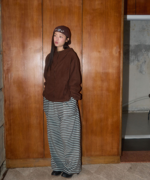 FLEECE STRIPE PANTS_MINT