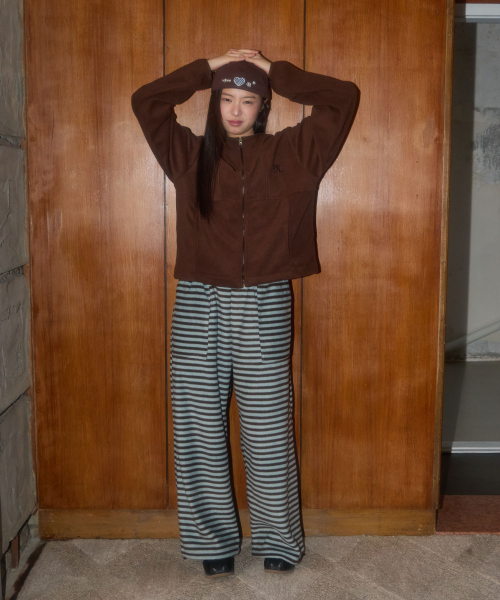 FLEECE STRIPE PANTS_MINT