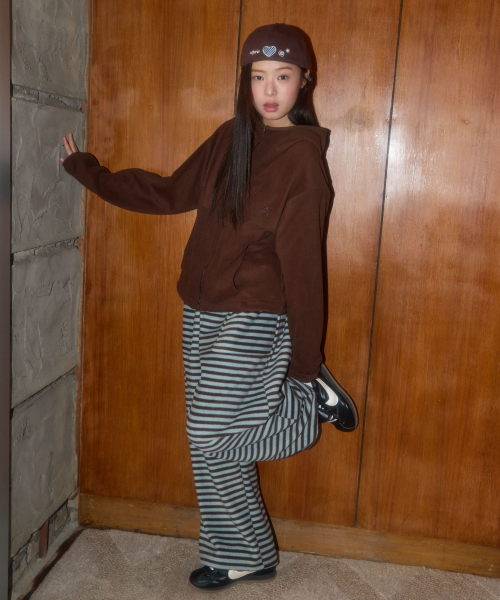 FLEECE STRIPE PANTS_MINT