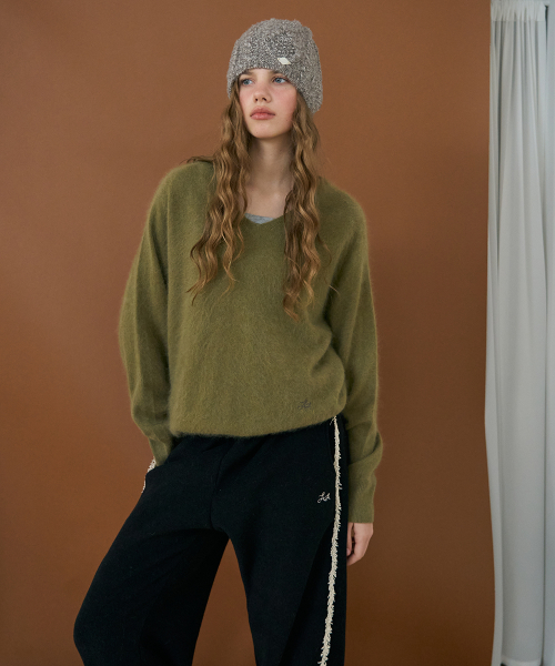 Snug terry line pants - Black