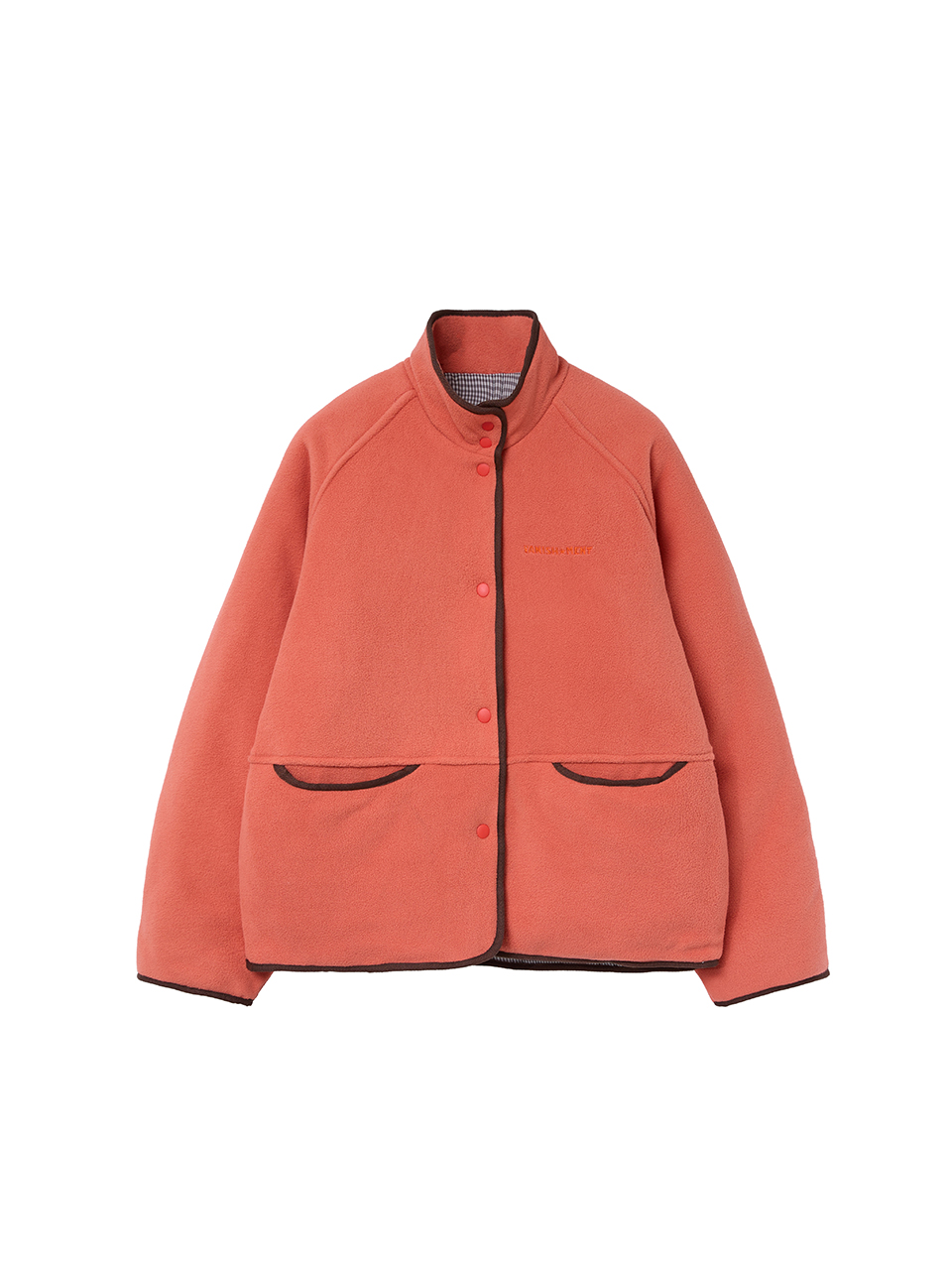 Fleece quilted reversible jumper_orange