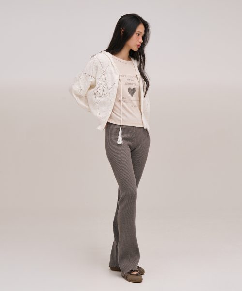 TENDER RIB BOOTS CUT KNIT PANTS - wholegarment (Seine Grey)