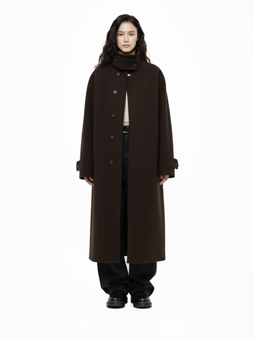 Оверсайз пальто балмакаан макси (Black, Brown)/W254OT03