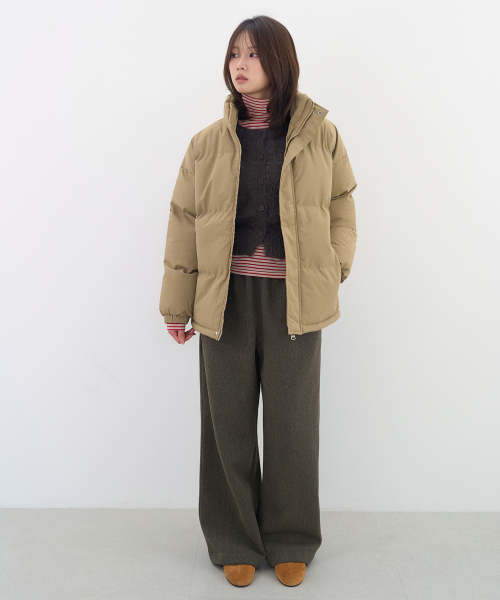 Daily Wool Banding Pants (Khaki)