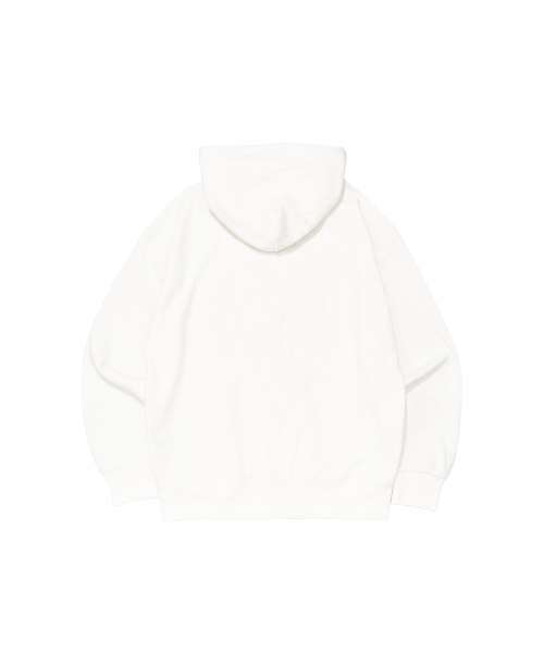 BECANVAS SPECIAL INTERLOCK OVERFIT HOOD ZIP-UP (WHITE)