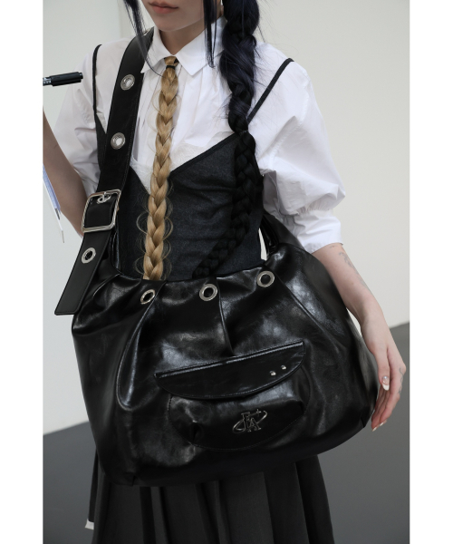 Carry all large hobo bag black