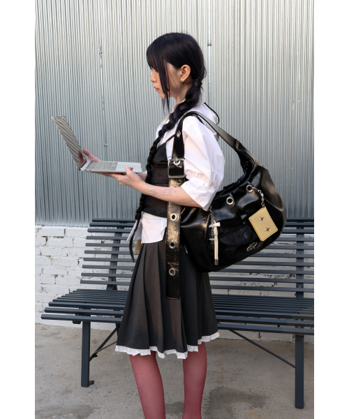 Carry all large hobo bag black