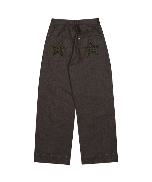 L20 BACK STAR WIDE PANTS(BROWN)