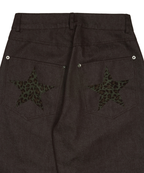 L20 BACK STAR WIDE PANTS(BROWN)