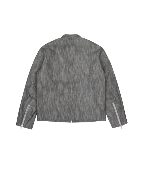 L20 CUTTING LEATHER JACKET(GRAY)